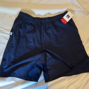 Russell Athletic Navy Blue Performance Shorts Elastic Waist